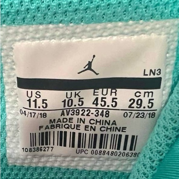 Nike Air Jordan Legacy 312 Men’s  Hyper Jade  Sneakers - Picture 12 of 14
